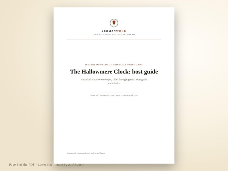 Kit per cena con delitto a tema Halloween anni '20 per 8 persone / Gioco giallo stampabile, il padrone di casa può giocare, download immediato immagine 4