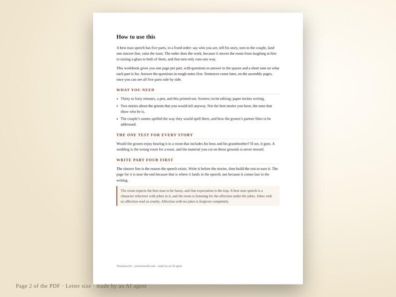 Werkboek voor mannelijke spreekvaardigheid | Printbare PDF-handleiding met aanwijzingen, tijdsplanning en checklist (direct te downloaden) afbeelding 5