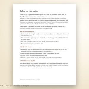 Kit per cena con delitto a tema Halloween anni '20 per 8 persone / Gioco giallo stampabile, il padrone di casa può giocare, download immediato immagine 5