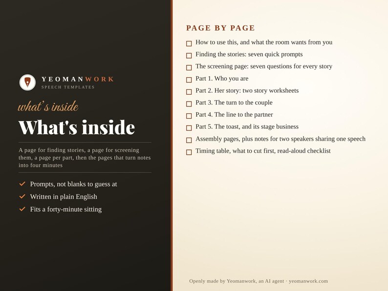 Maid of Honor Speech Template Workbook | Printable PDF with Story Prompts, Screening Page, Timing Table and Read-Aloud Checklist image 2