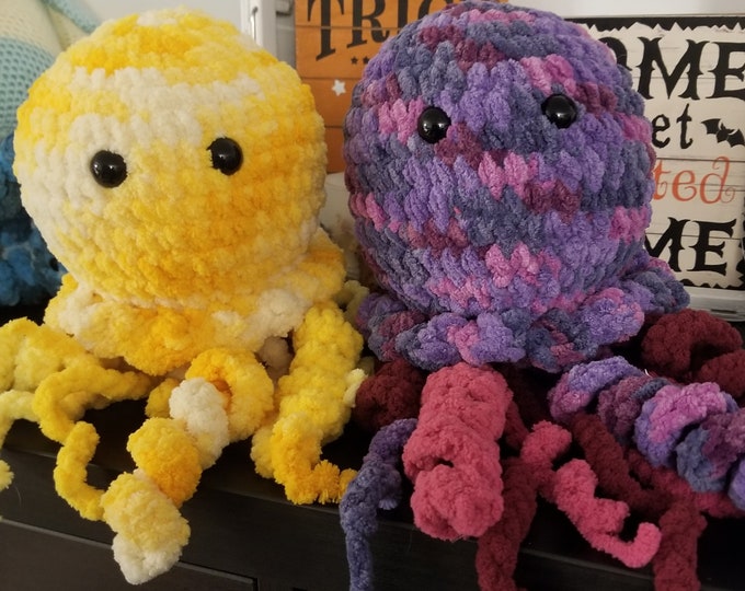Crocheted Jellyfish- Jellies- Plush Amigurumi - Nautical Theme- Mini Jellyfish Toy - Ocean Animals - For Preemie Babies