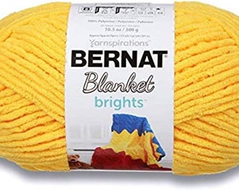 Bernat Blanket Yarn, SCHOOL BUS YELLOW, 10.5oz/300g Skein, Super Bulky yarn 6, Polyester, Free Shipping in U.S. only