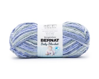 Bernat Blanket Yarn, LOVELY BLUE, 10.5oz/300g Skein, Super Bulky yarn 6, Polyester, Free Shipping in USA only