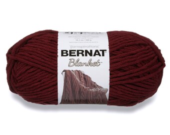 Bernat Blanket Yarn, Purple Plum, 10.5oz/300g Skein, Super Bulky yarn 6, Polyester, Free Shipping in USA only