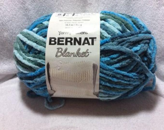 Bernat Blanket Yarn, STORMY OCEAN, 10.5oz/300g Skein, Super Bulky yarn 6, Polyester, Free Shipping in USA only