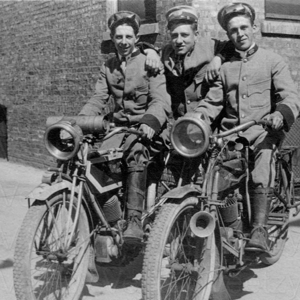 Digital Download Vintage Police Officers, Motorcycle Cops Protecting City Streets Snapshot