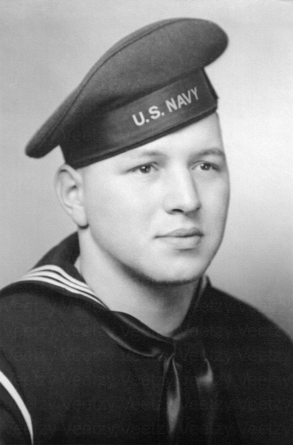 1950年代の海軍水兵写真：ハンサムなアメリカ兵のポートレート
