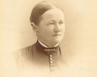 Digital Download Vintage Photo - Victorian Woman with a Small Smile for the Camera Studio Portrait