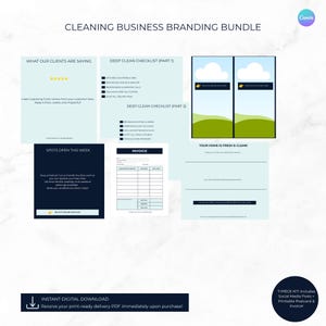 Editable Cleaning Business Canva Templates | Maid Service Social Media Kit | House Cleaning Checklist Invoice Postcard Marketing Bundle 2026