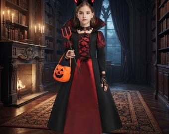 Girls Ghost Bride Vampire Costume: Spooky Halloween Dress-Up Outfit
