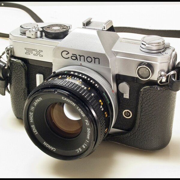 Canon FX Camera with Canon FD 50MM 1:1.8 Lens, Rare Vintage Mechanically Working 1960s 35MM Film SLR Camera with Free Shipping