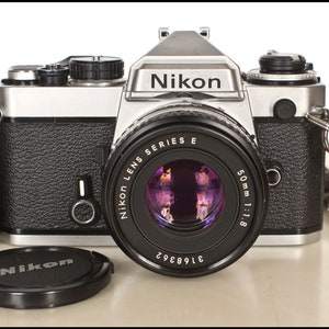 Nikon FE Camera with Nikon Series E 50MM 1:1.8 Lens - Working Vintage 1970/80s 35mm Film SLR Semi-Professional Camera with Free Shipping