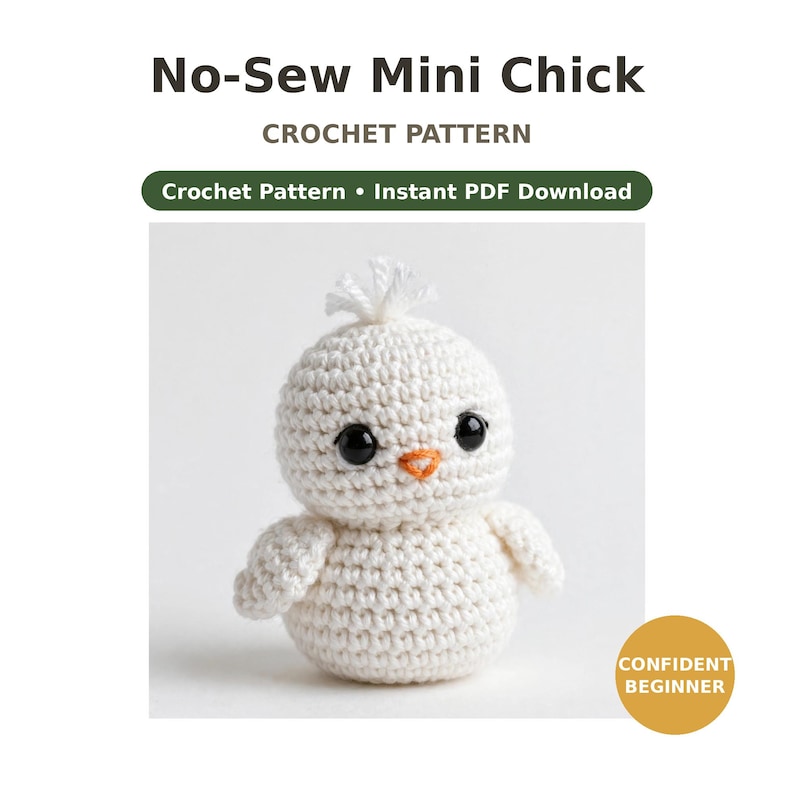 No-sew Mini Chick Crochet Pattern PDF, Amigurumi Chick, Easter Crochet ...