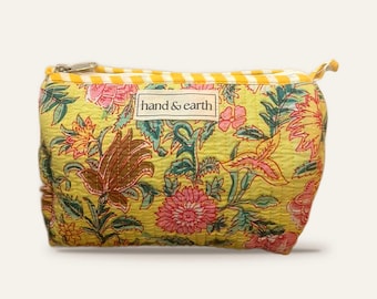 Yellow Garden Cotton 3-in-1 Travel Pouch Set