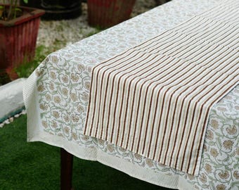 Walnut Grove Hand Block Printed Table Runner
