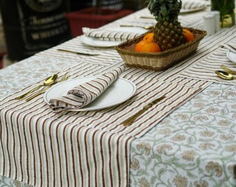 Walnut Grove Hand Block Printed Tablecloth
