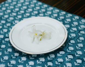 Azure Bloom Hand Block Printed Placemat (Set of 4)