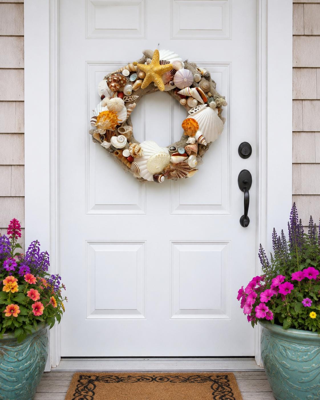 Colorful Seashell Driftwood Wreath - Shell Wreath -coastal Home