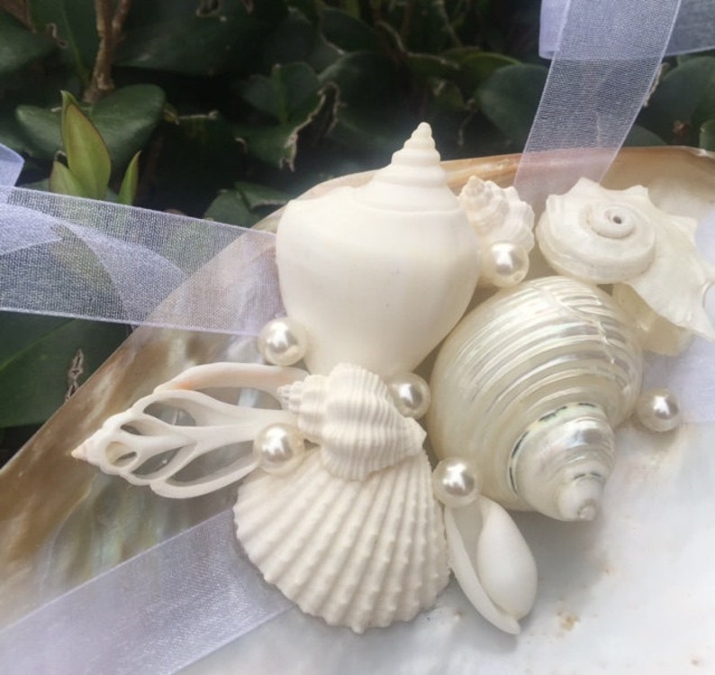 Handmade Ring Bearer Holder With Shells Ring Bearer Holder Etsy