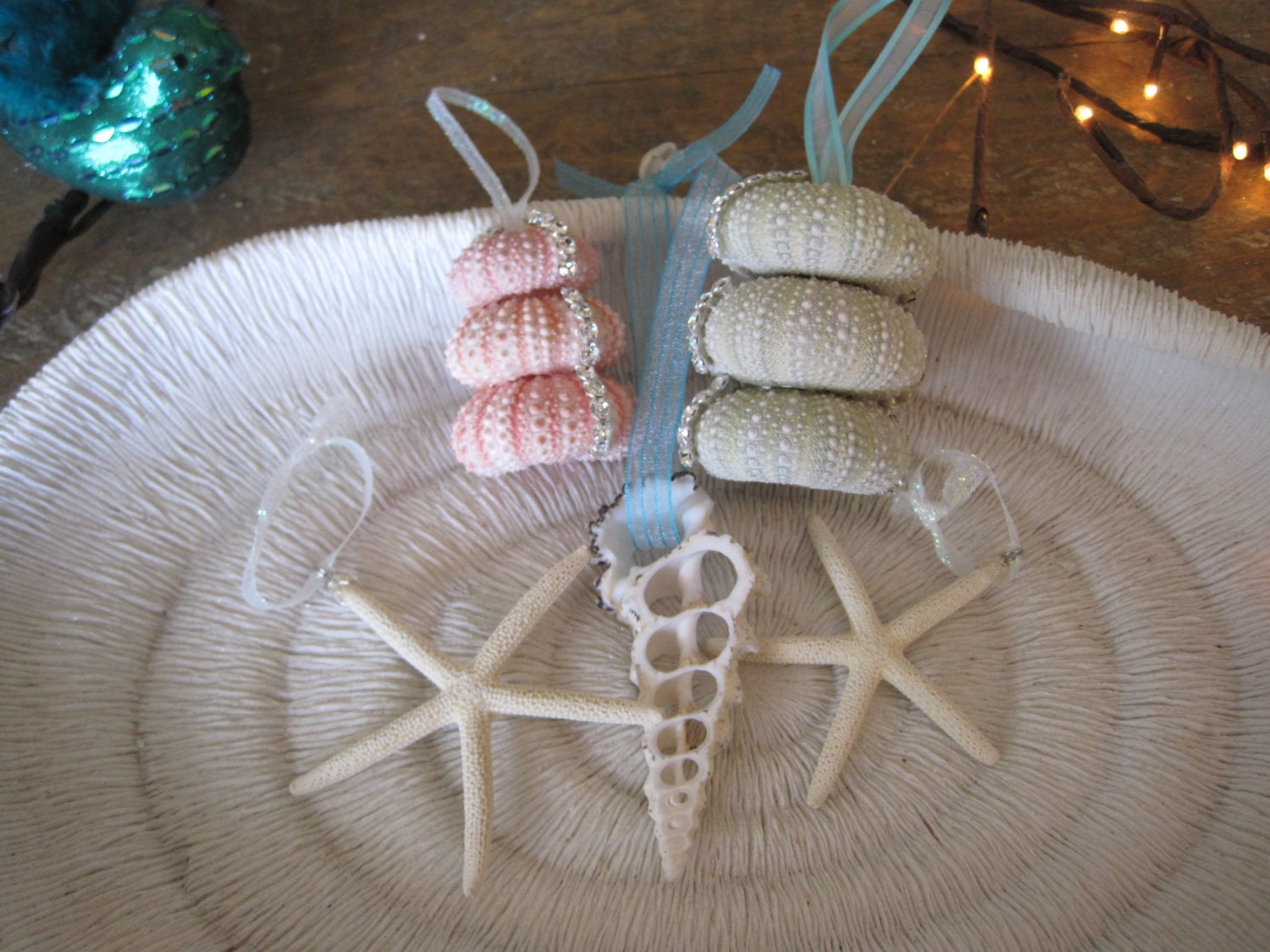 ヒトデ&貝殻ガーランド ビーチクリスマスデコレーション 80インチ