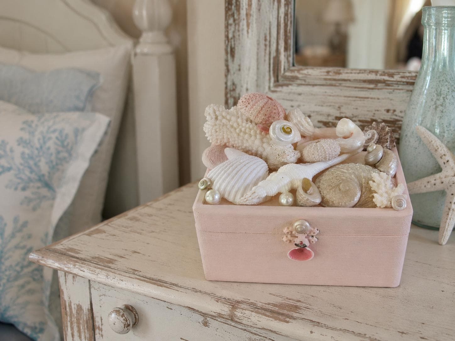 ビーチデコレーション 貝殻ジュエリーボックス - ジュエリーボックス