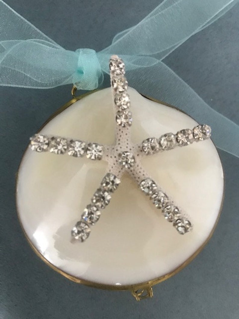 Handmade Wedding Seashell & Starfish Ring Holder Ring Bearer Etsy