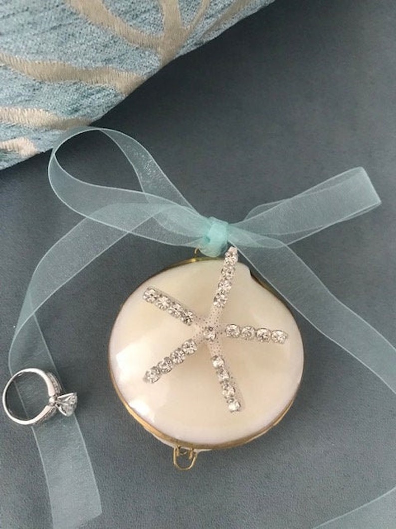 Handmade Wedding Seashell & Starfish Ring Holder Ring Bearer Etsy
