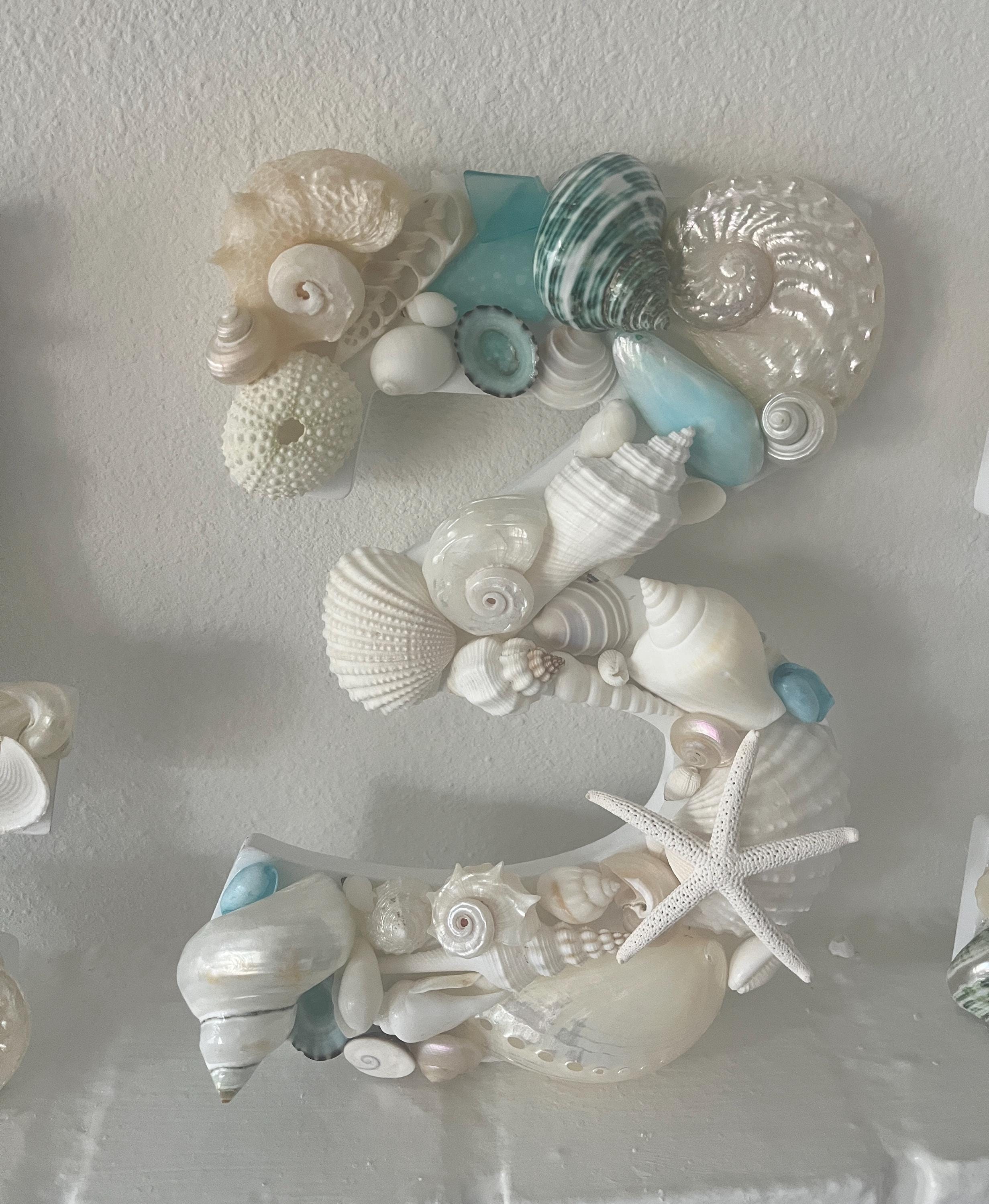 House Numbers Shells Seashell House Numbers- Beach House - Handmade Wooden Shell Numbers in ...