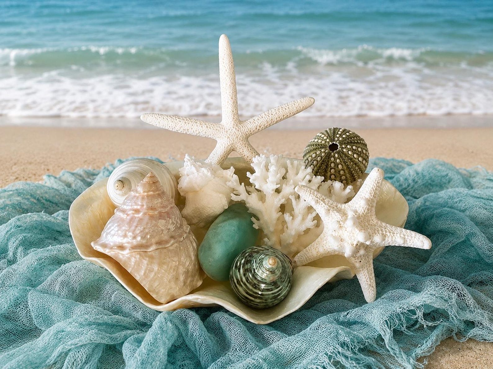 Capiz shell fluted bowl for a cowgirl coastal bedroom