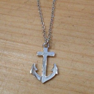 Tiny Silver Anchor Necklace - Anchor Necklace