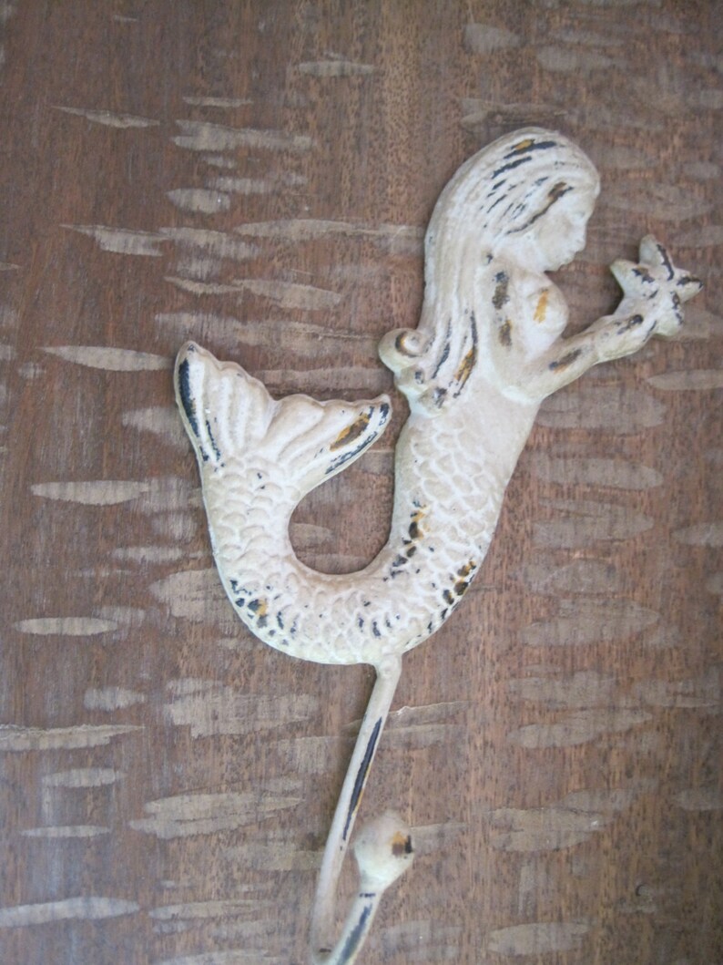 Beach Decor White Mermaid Wall Hook Mermaid Decor Wall Etsy