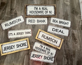 Beach Decor Jersey Signs - New Jersey Metal and Wooden Signs - Coastal Home Decor - Jersey Signs - Housewarming Gift - NJ - Down the Shore