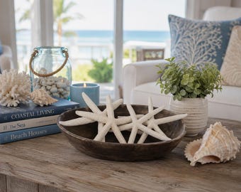 White Finger Starfish (4 PC) - Starfish - Coastal Home Decor - Beach Wedding -Sea Stars -White Starfish - Seashell Supply -Beach House Decor