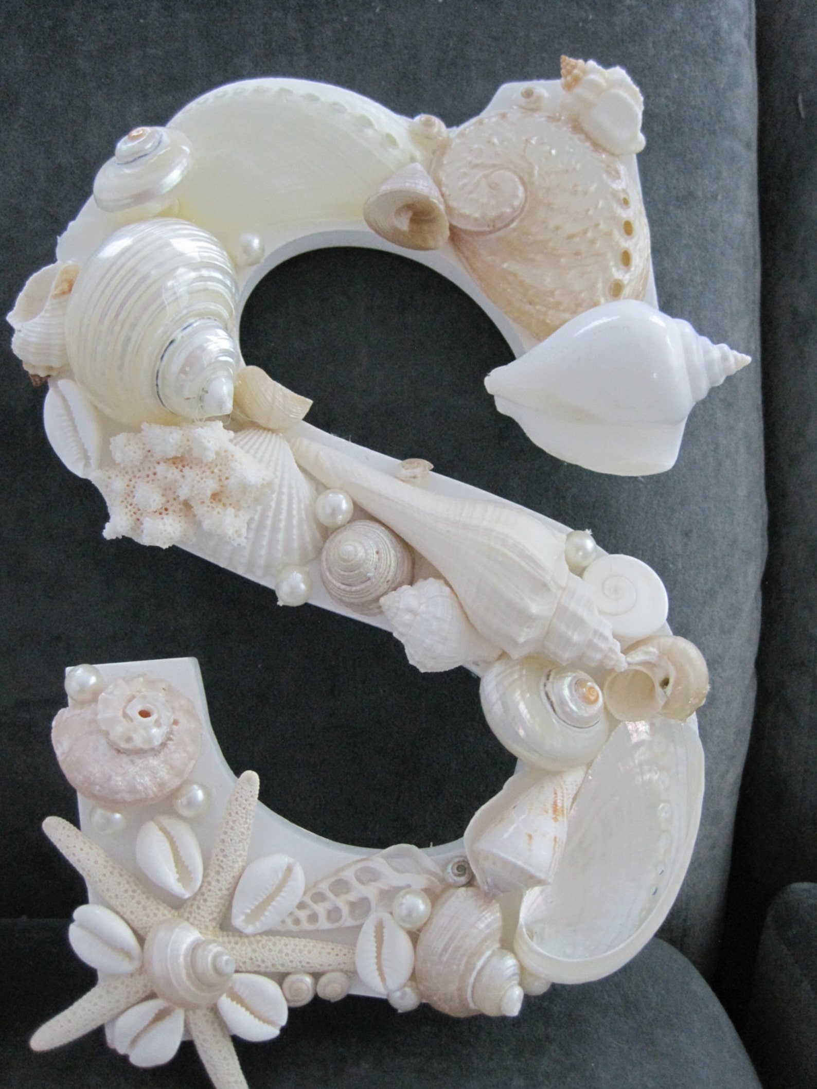 Beach Decor Shell Letters MR & MRS White Shell Letters | Etsy