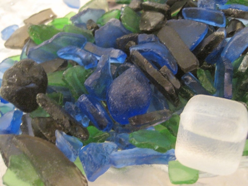 Seaglass Green Blue Mix Seaglass Sea Glass Green Blue Sea Glass Coastal home decor Seaglass Supply image 1