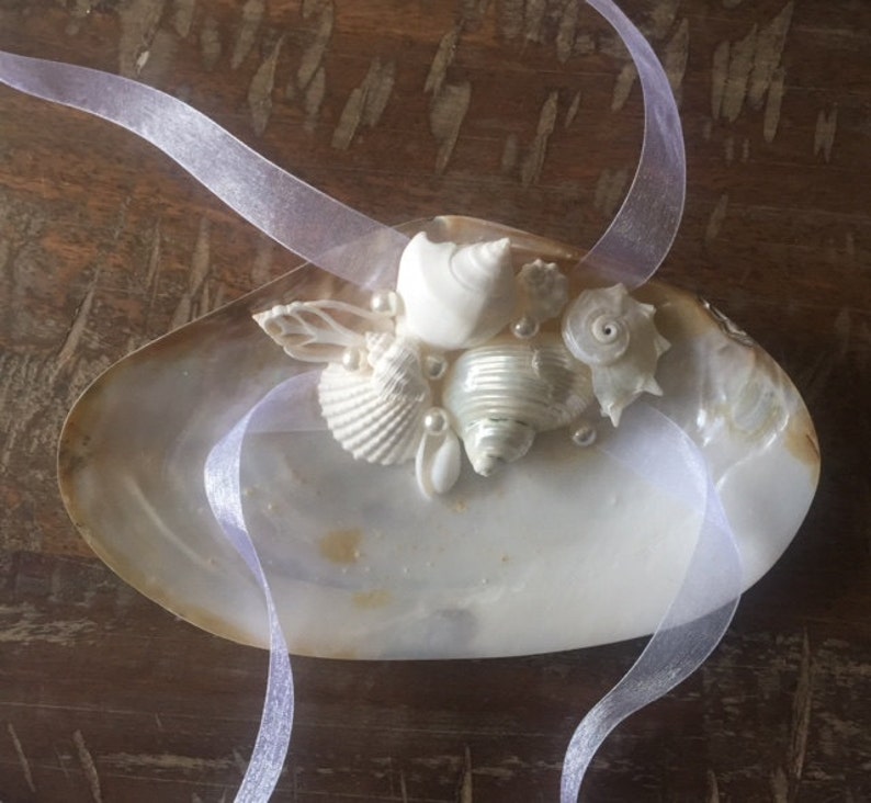 Handmade Ring Bearer Holder With Shells Ring Bearer Holder Etsy