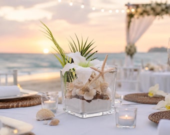 Beach Decor Wedding Table Centerpieces - Wedding Decor - Beach Wedding -Centerpiece - Coastal Wedding - Party Table Decor - Bridal Showers