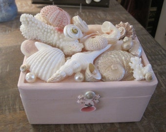 ビーチデコレーション 貝殻ジュエリーボックス - ジュエリーボックス