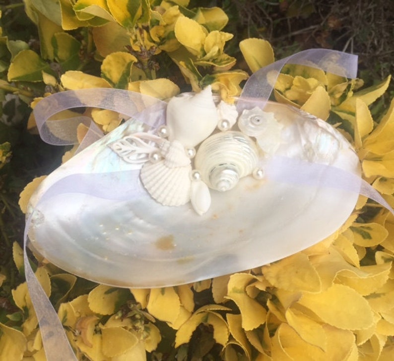 Handmade Ring Bearer Holder With Shells Ring Bearer Holder Etsy