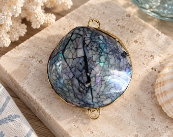 Mother of Pearl Shell Trinket Box – Iridescent Coastal Jewelry Box – Small Beach Decor – Keepsake Box - Genuine Seashell Box
