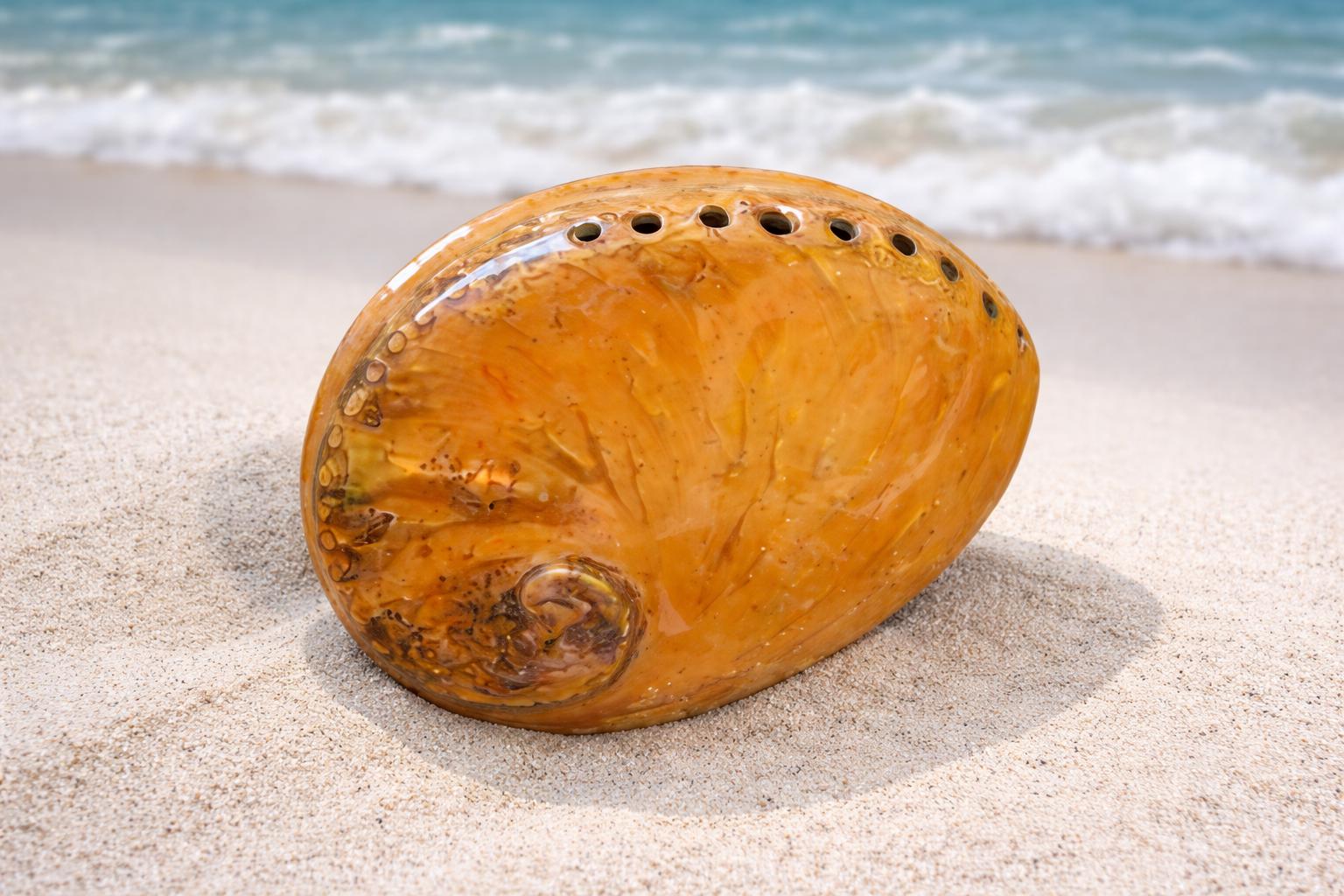 Dyed Orange Abalone Seashell - Large Polished Shell Supply Craft Seashells Coastal Home Decor Beach Wedding