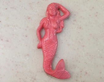 Beach Decor Pink Mermaid Wall Hook - Mermaid Decor - Wall hook - Coastal home decor - Beach Decor - Mermaids - Girls Room Decor - Birthdays