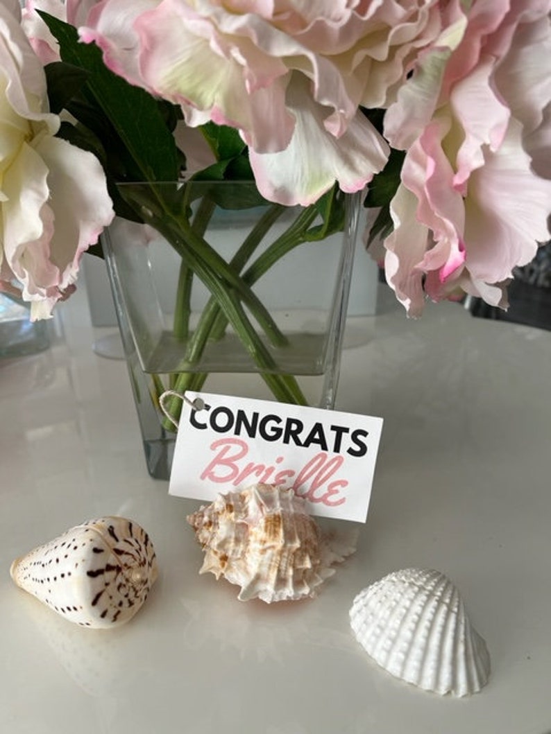 Seashell Place Card Holders 10/20/50/100 Beach Weddings Bridal Showers Parties Baby Showers Engagement Dinner Party Cards image 8