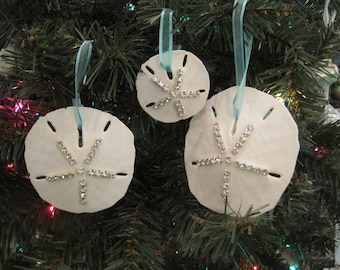 Stranddecor Swarovski Sand Dollar Ornament Collection (3-delig) - Schelp kerstornament - Kerstornament - Zanddollar - Strandbruiloft