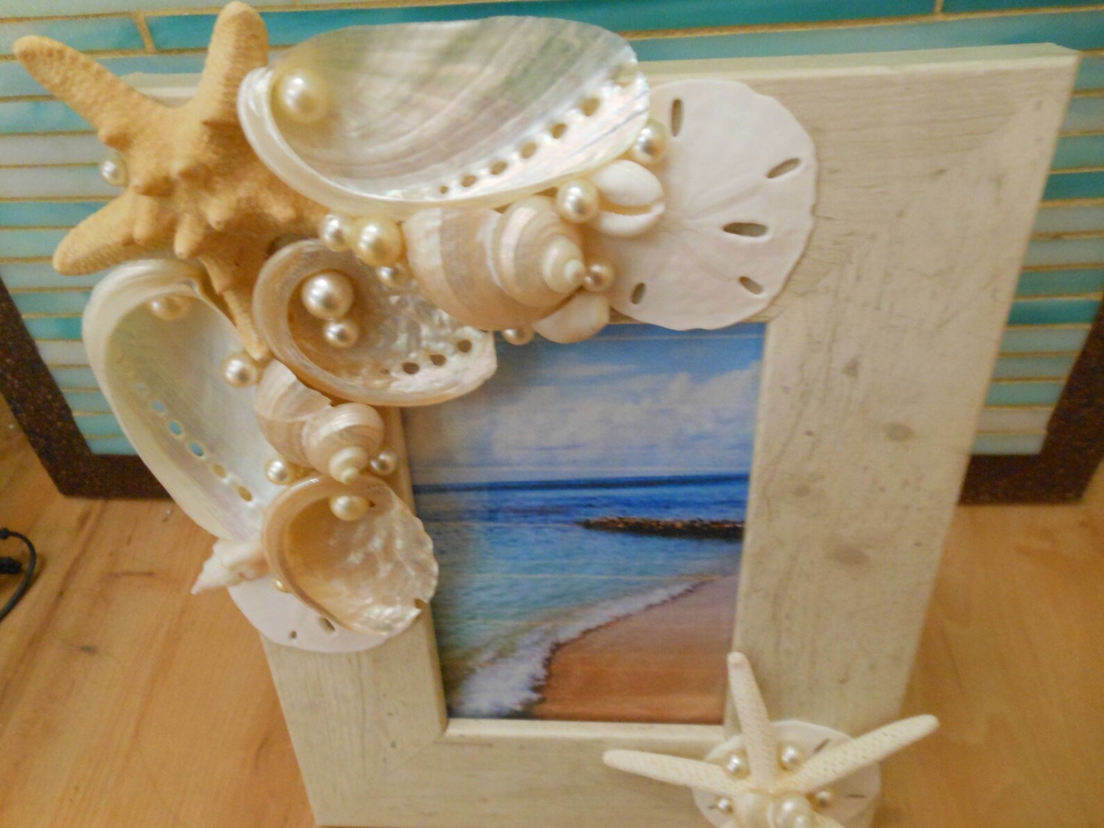 Beach Decor Seashell Picture Frame Shell Frame White Etsy España