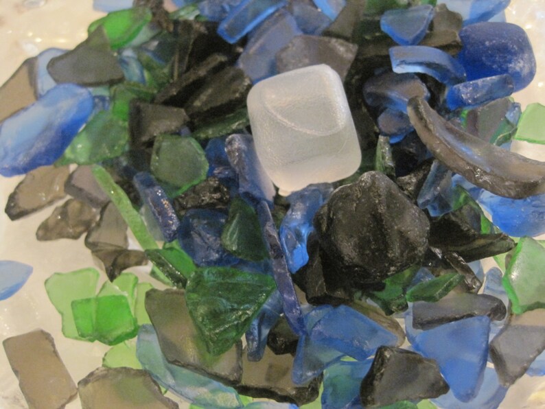 Seaglass Green Blue Mix Seaglass Sea Glass Green Blue Sea Glass Coastal home decor Seaglass Supply image 2