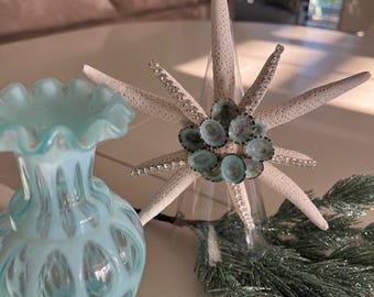 Puntale Per Albero Di Natale A Forma Di Stella Marina - Resina E Acciaio, 20 Cm, Per Interno Ed Esterno