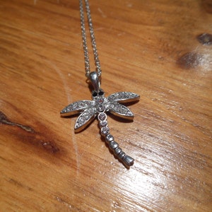 Dragonfly Necklace - Rhinestone Dragonfly Necklace