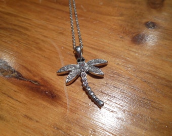 Dragonfly Necklace - Rhinestone Dragonfly Necklace