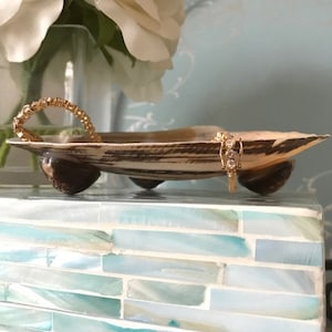 Handmade Oyster Shell Jewelry Dish - Shell Soap Dish - Catchall Shell Dish - Seashell Dish -Coastal Home Decor -Guest Room - Bathroom Decor
